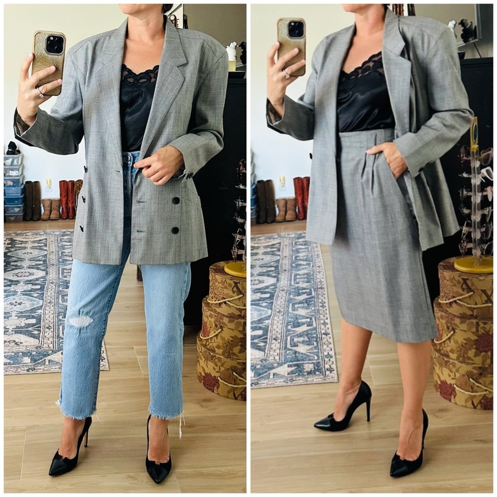 Vintage 80’s ESCADA Double Breasted Blazer & Skirt Suit